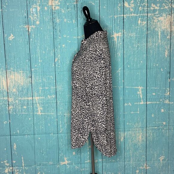 Grand & Greene Leopard Print Blouse ¾ Long Sleeve Medium - Picture 7 of 12